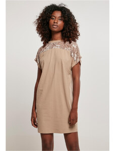 Rochie // Urban Classics Ladies Lace Tee Dress softtaupe