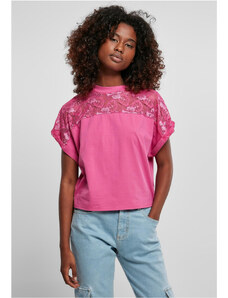 Tricou pentru femei cu mânecă scurtă // Urban Classics Ladies Short Oversized Lace Tee brightviolet