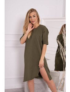 ASOS DESIGN satin kimono midi dress with knot front and asymmetric sleeve Green GLAMI.ro