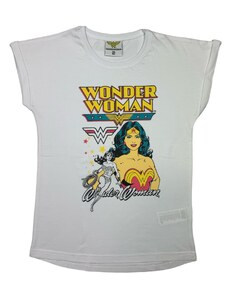 EPlus Tricou pentru fete - Wonder Woman alb