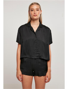 Camasi de dama // Urban Classics Ladies Viscose Satin Resort Shirt black