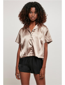 Camasi de dama // Urban Classics Ladies Viscose Satin Resort Shirt softtaupe