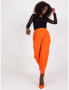 Fashionhunters Pantaloni portocalii din stofa cu picioare drepte RUE PARIS