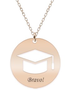 BijuBOX Gaudeamus - Colier personalizat absolvire din argint 925 placat cu aur roz
