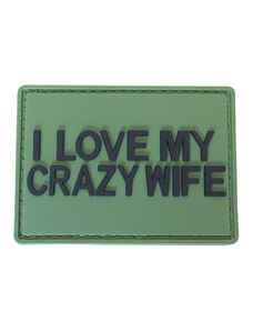 Petic WARAGOD I love my crazy wife PVC verde