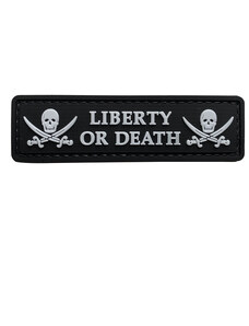 Petic WARAGOD Liberty or Death PVC negru alb