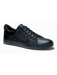 Ombre BASIC pantofi de sport pentru bărbați din material combinat - negru V1 OM-FOCS-0105