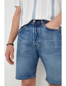 Levi's pantaloni scurți din denim bărbați, culoarea bleumarin 36512.0164-DarkIndigo