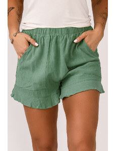 OMG Pantaloni scurți din pânză pentru femei Quinto verde XL
