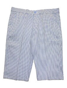 XXL BIG SIZE Pantaloni trei sferturi cu picouri alb-albastru
