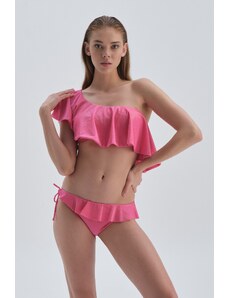 Dagi Fuchsia One-Shoulder Flounce Bikini Top