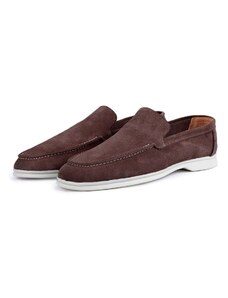 Ducavelli Facile Suede Genuine Leather Men's Casual Shoes Loafer Shoes Brown