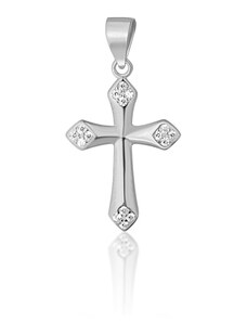 Silver Style Pandantiv din argint cruce cu pietre de strasuri