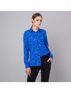 Femei albastru cămașă cu mânecă lungă Willsoor geometric 13750