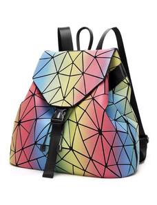 Shopika Rucsac reflectorizant 3D cu elemente geometrice triunghiulare, trei culori