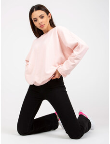 Fashionhunters Light pink women's basic oversized sweatshirt RUE PARIS