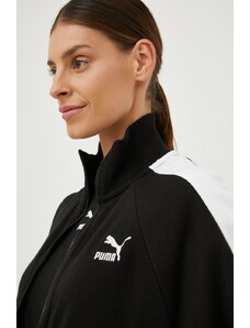 Puma bluză Iconic T7 femei, culoarea negru, cu imprimeu 530078-01