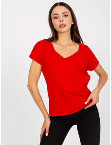 Fashionhunters Basic red women's cotton T-shirt