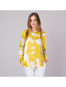 Femei galben cămașă cu mânecă lungă Willsoor geometric 14310