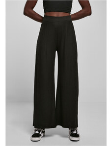 Pantaloni // Urban Classics / Ladies Rib Jersey Wide Leg Pants black
