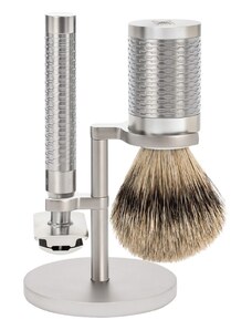Mühle ROCCA Shaving set from MÜHLE, silvertip badger, handle material stainless steel