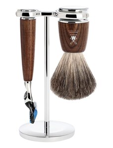 Mühle RYTMO MÜHLE Shaving set, pure badger, with Gillette Fusion, handle material made of steamed ash