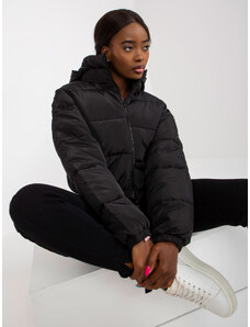 Fashionhunters Black short winter jacket Iseline quilted