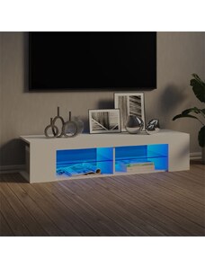 OrlandoKids Comoda TV cu lumini LED, alb, 135x39x30 cm