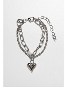 Brăţară // Urban Classics / Heart Icon Layering Bracelet silver