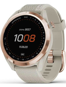 Garmin Approach S42 Rose Gold / Light Sand Silicone Band