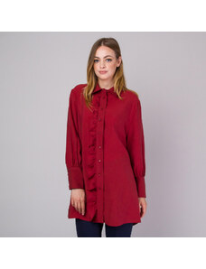Femei vin roșu cămașă cu mânecă lungă Willsoor neted 14270