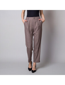 Willsoor Pantaloni largi de damă cu model pepito în negru și vișiniu 13349