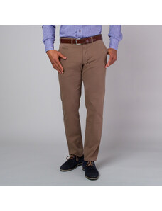 Pantaloni bărbătești Chinos de culoare maro deschis, cu model neted 13367