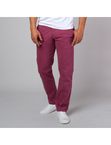 Pantaloni bărbătești Chinos de culoare roșie, cu model neted 13368