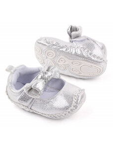 SuperBebeShop Pantofiori argintii cu fundita pentru fetite