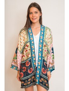 Maya Shop Kimono vaporos cu imprimeu multicolor