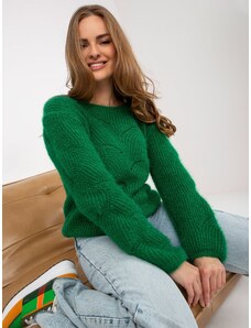 Fashionhunters Pulover clasic verde închis cu lână OCH BELLA