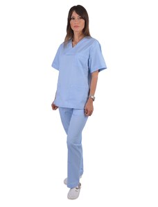 Costum medical albastru deschis - unisex