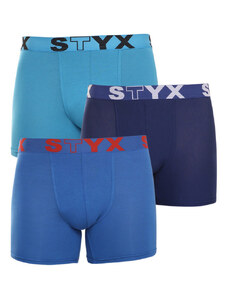 3PACK boxeri bărbați Styx long elastic sport albastru (U9676869) L