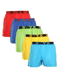5PACK Boxeri largi bărbați Styx elastic sport multicolor (B96769646869) XL