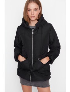 Trendyol Black Oversize Hooded Puffy Coat