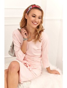 FASARDI Light pink dress with tie at the waist