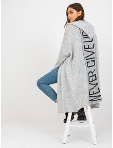Fashionhunters OCH BELLA grey knitted cardigan with hood