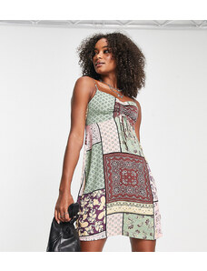 Violet Romance Tall cami mini dress in patchwork print-Multi