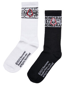 Merchcode Accessoires Ramones Skull Socks 2-Pack Black/White