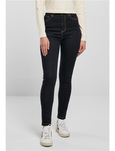 Pantaloni // Urban Classics / Ladies Organic High Waist Skinny Jeans darkblue ra