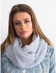 Fashionhunters Light gray scarf with rhinestones