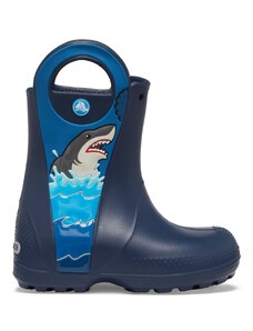 Cizme Crocs Boys' Crocs Fun Lab Shark Patch Rain Boot