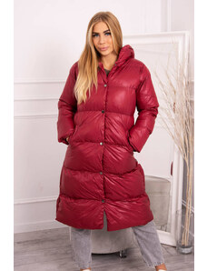Kesi Quilted winter jacket with burgundy hood