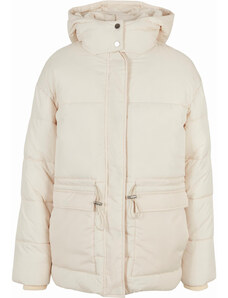 Jachetă pentru femei // Urban Classics / Ladies Waisted Puffer Jacket whitesand